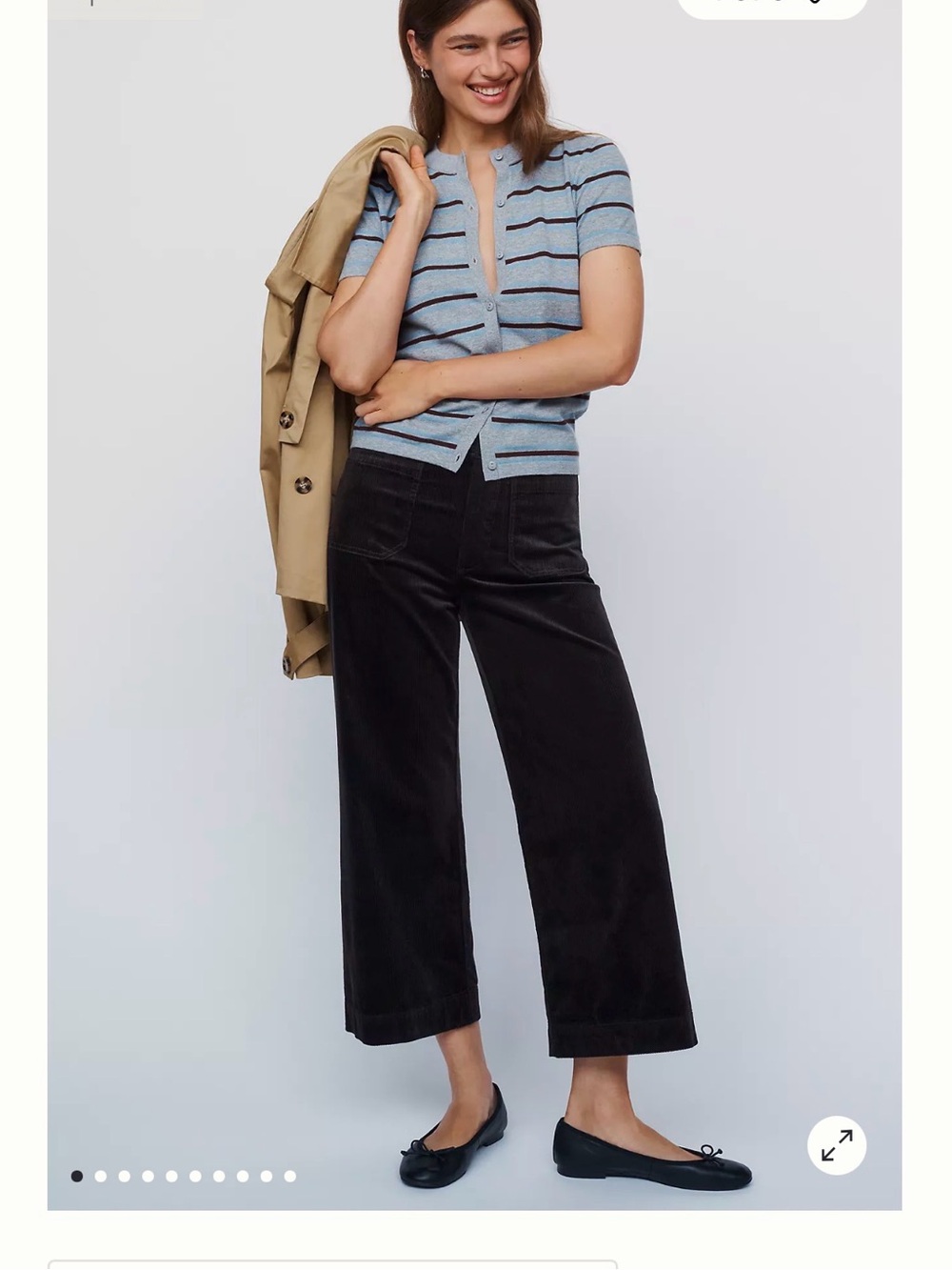 Anthropologie Maeve Colette NAVY Cropped corduroy ~ Size 30